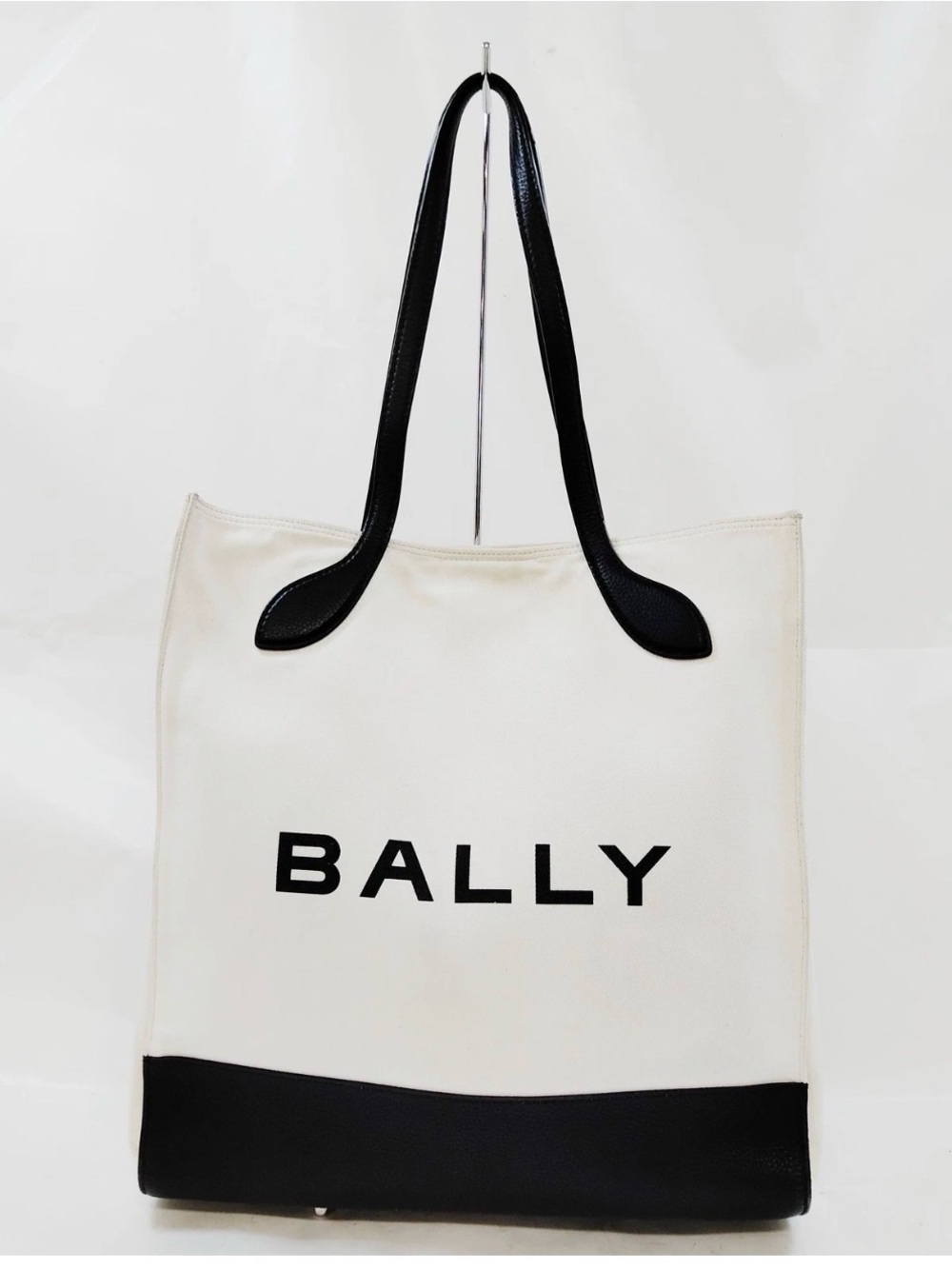 Bally Cream and Black Logo Tote
